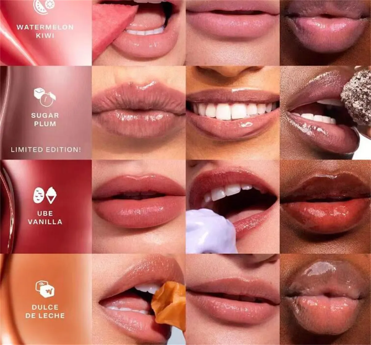 4pcs Mini Lil Softies Tower 28 Beauty Tinted Lip Balm Sugar Plum Deep Moisturizing Smoothing Lip Lines Daily Lip Care 4*5g