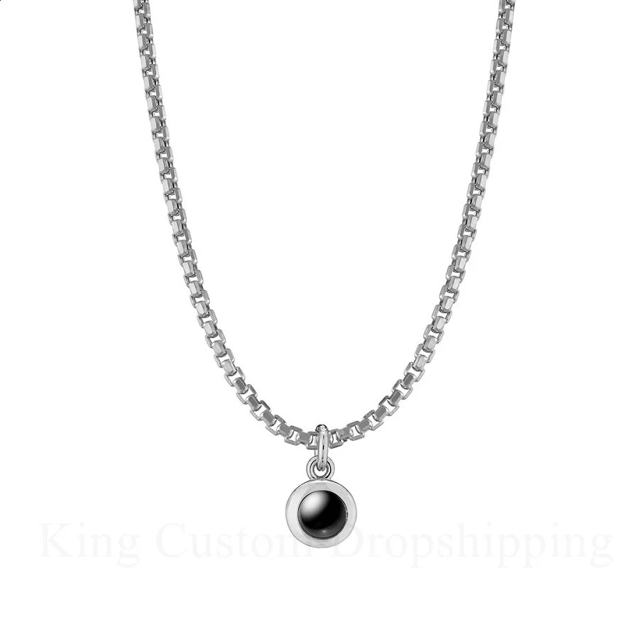 Custom Po Circle Projection Mens Necklace Original for Boyfriend and Family Circle Pendant Christmas Gift 250107