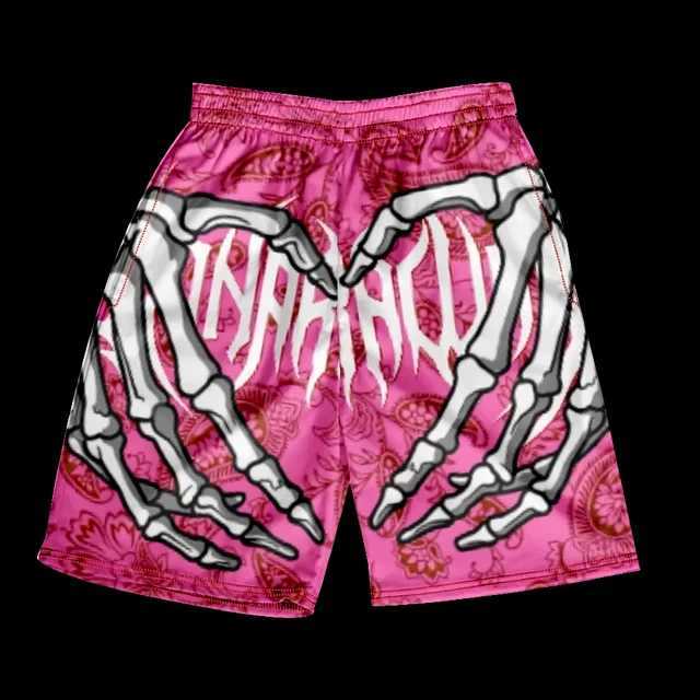 2025 Summer Trend Hip Hop Shorts Fashion Skull Hand drawn Graphic Printed Drawstring Shorts Oversized Casual Loose Mens Beach ShortsXJ250407
