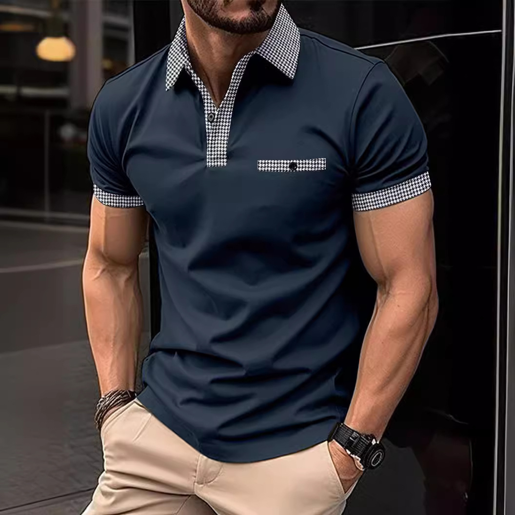 Summer Designer Mens Trendy Design Polo shirt Button Color Blocked Man classic short sleeved Outdoor Street Casual Sports Polo shirt