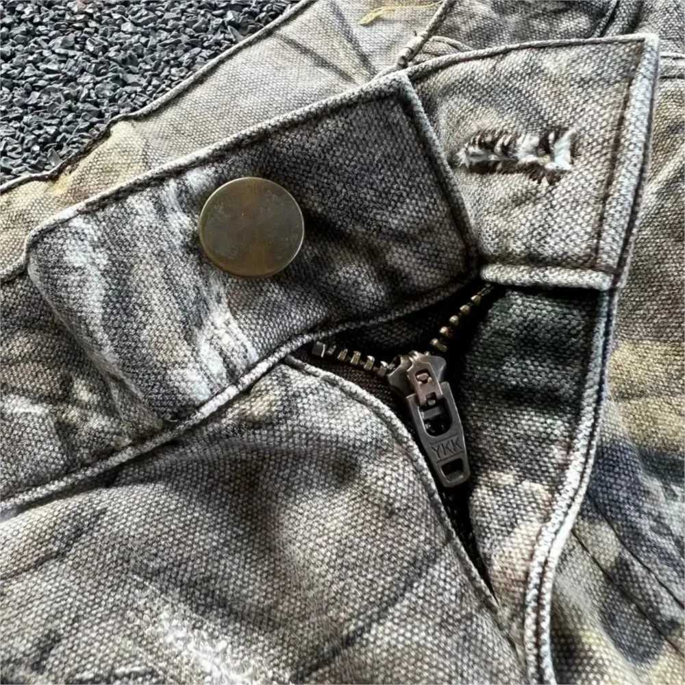 Mens Branch Camouflage Jeans American Style Old Washed Wide Leg Retro Loose Fashion Trend Strt Straight Jeans Camo Pants Y2K X250113