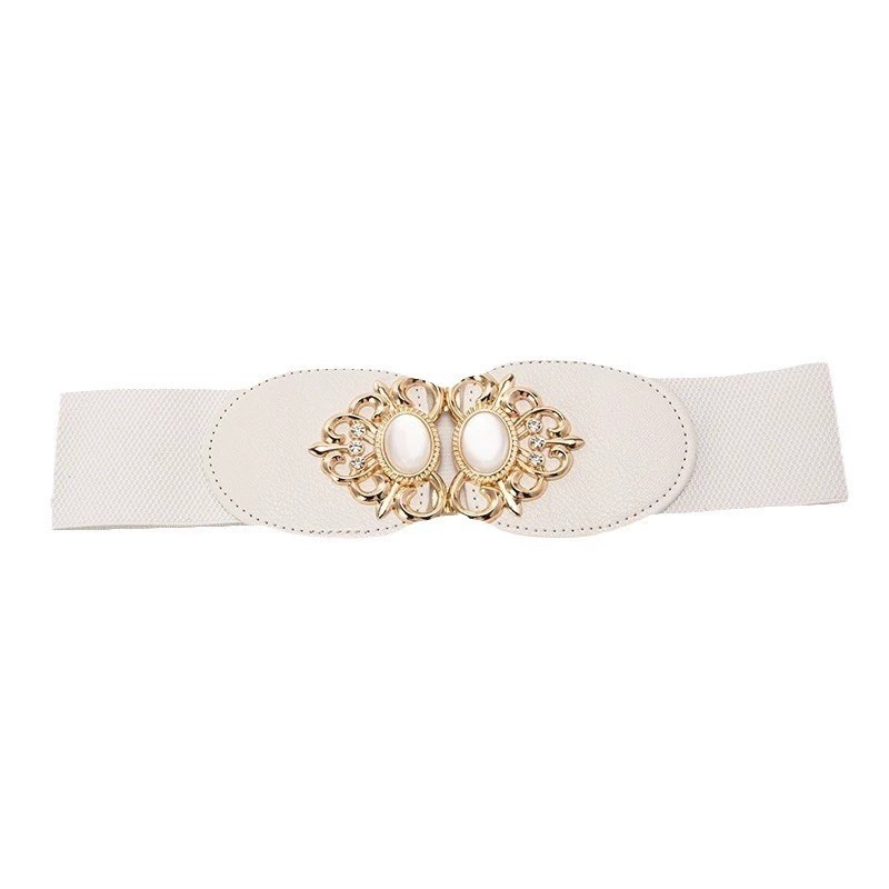 Korean version of the elastic waistband ladies elastic wide waist seal with skirt decorative belt temperament Slim thin girdle