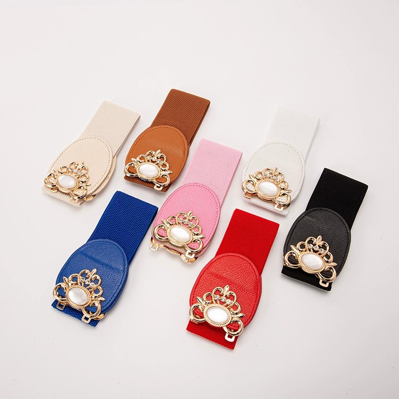 Korean version of the elastic waistband ladies elastic wide waist seal with skirt decorative belt temperament Slim thin girdle