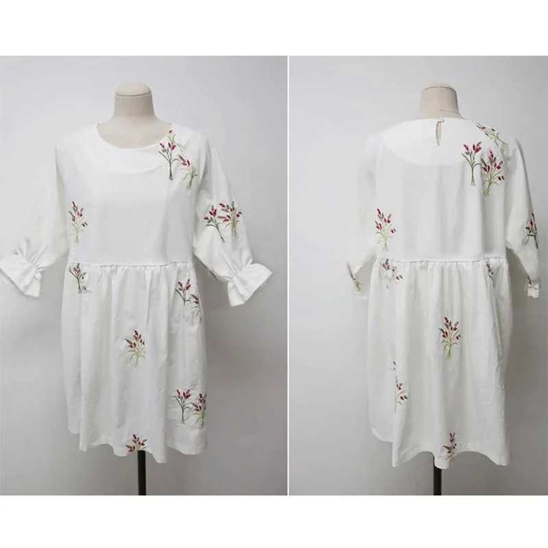 Pregnant womens clothing Chinese casual floral dress cotton loose pregnant womens clothing casual pregnant womens clothing W250113