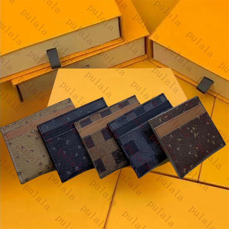 Designers Card Holder Wallet Short Card Bag Top Quality Classic Old Flower Leather Womens Men Purses Bank Credit Card Slot Clutch CardHolder Mini Coin Purse With Box