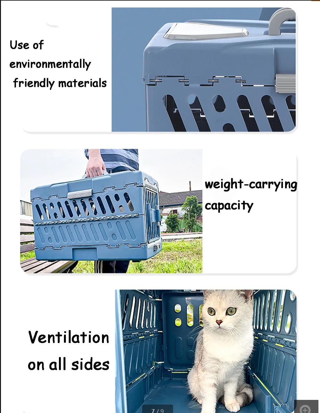 Pet Outdoor Folding Air Crate Pet Outdoor Crate Folding Portable Cat Car Bag Dog Outdoor Carrying Crate New Pet Crate