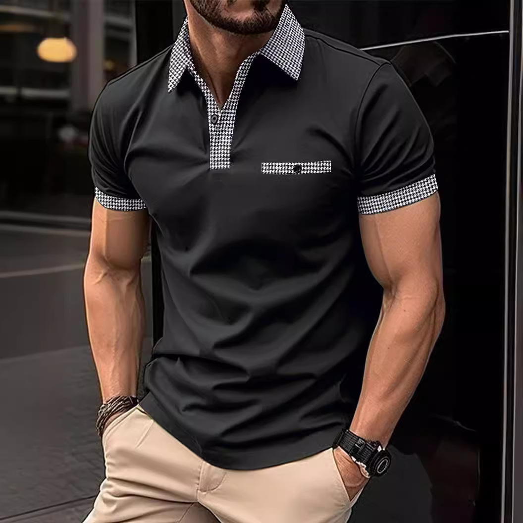 Summer Designer Mens Trendy Design Polo shirt Button Color Blocked Man classic short sleeved Outdoor Street Casual Sports Polo shirt