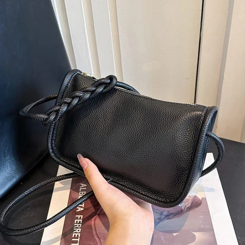 100%Real Cowhide Genuine Leather Sac Fashion Women Crossbody Bags For Ladies High Capacity Shoulder Bag Handbag Female Purse 250106