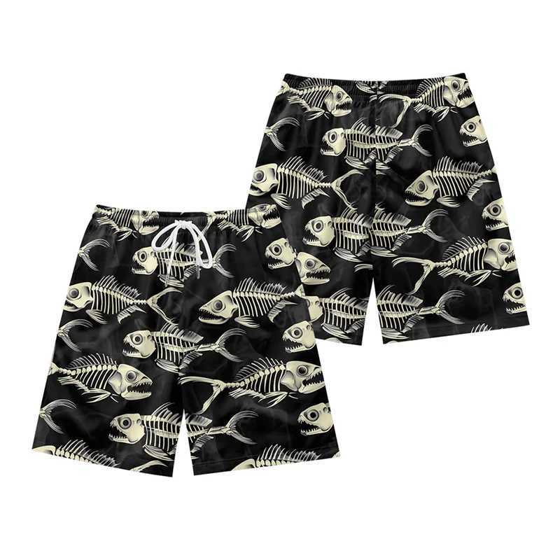 Coconut Tree Pattern Beach Shorts Mens Fishbone 3D Printed Swimming Shorts Summer Street Surfboard Shorts Vacation Shorts W250114