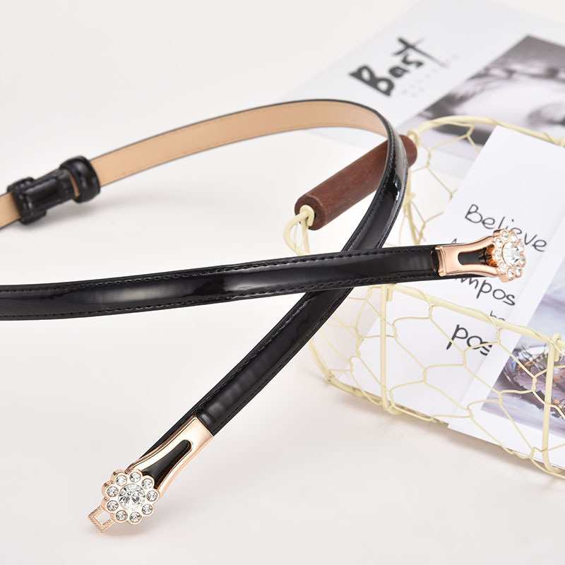Hundreds of dress with shirt tide simple fashion buckle thin belt decorated with candy-colored patent leather women's models belt