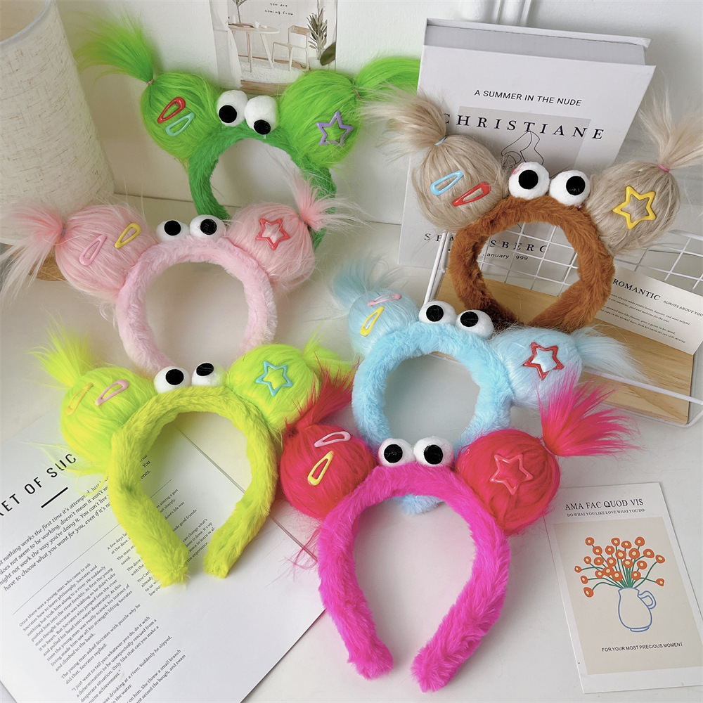 Creative Monster Plush Headband for Fall Winter - Playful Ugly Doll Hair Accessory