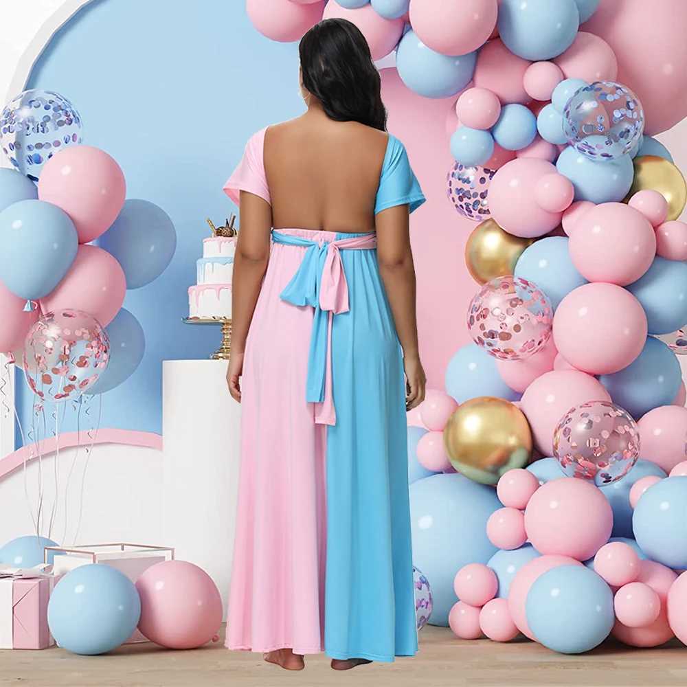 Pregnant womens colorful lock dress for photosoot cross packaging split style dress elastic suspender backless pregnancy baby shower bar prop W250113