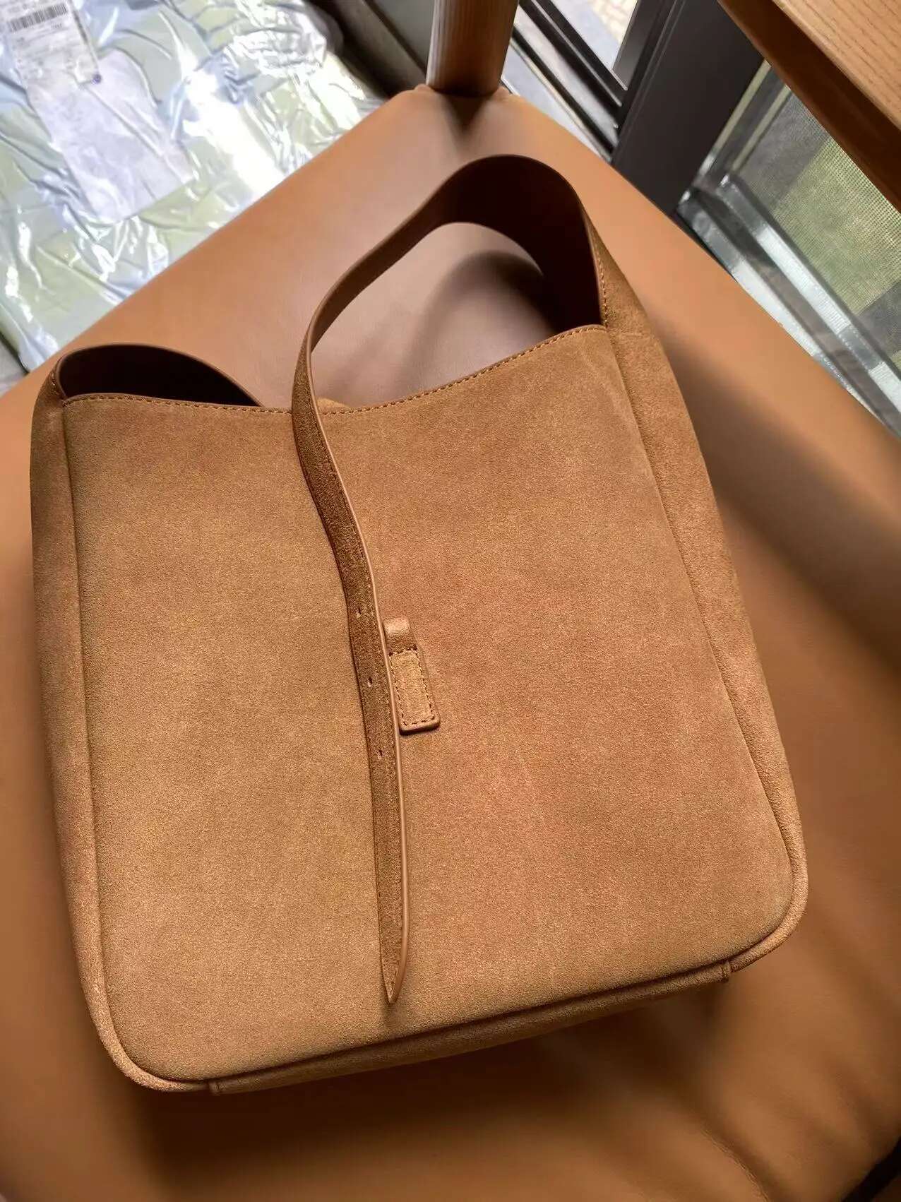 2024 Fall Winter Collections Women's Genuine Suede Leather Fashion Designed Shoulder Bag Lady's Purse Camel Bucket Bolsa
