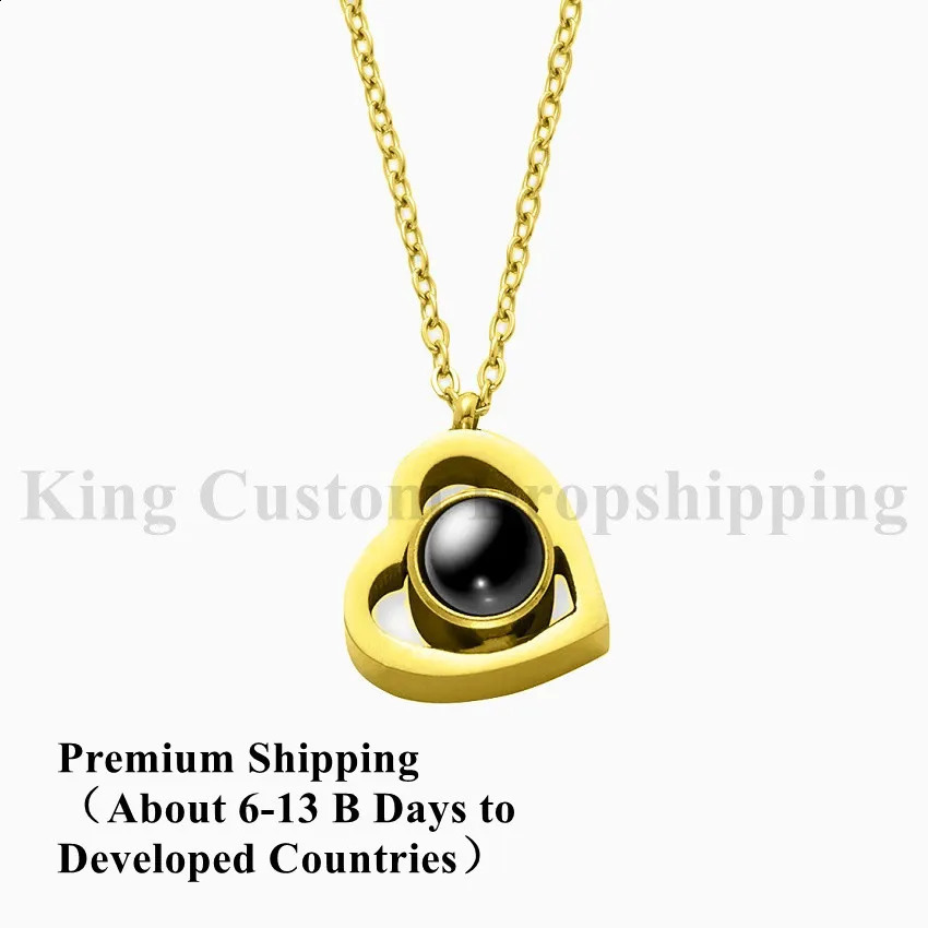 Non-Oxidation Customized Projection Heart Necklace Steel Durable Jewelry Birthday Christma Day Memory gift for Lovers and Family 250107