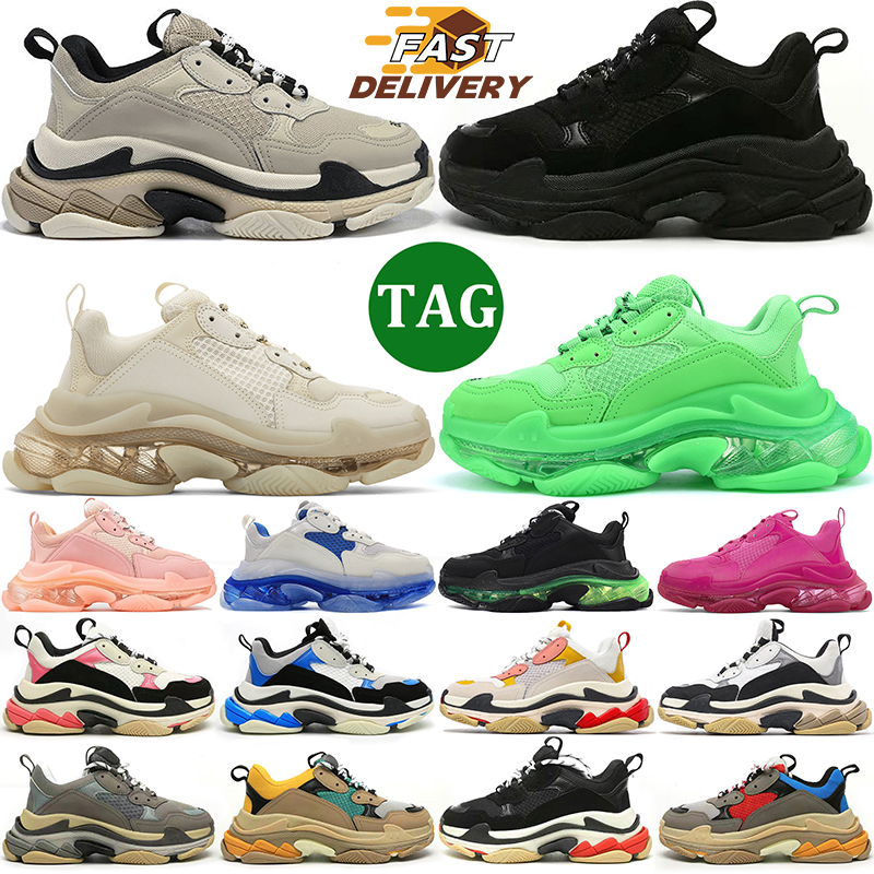 2025 Designer shoes men women casual shoe platform sneakers chunky triple black white grey pink blue Multi men trainers Tennis outdoor jogging walking