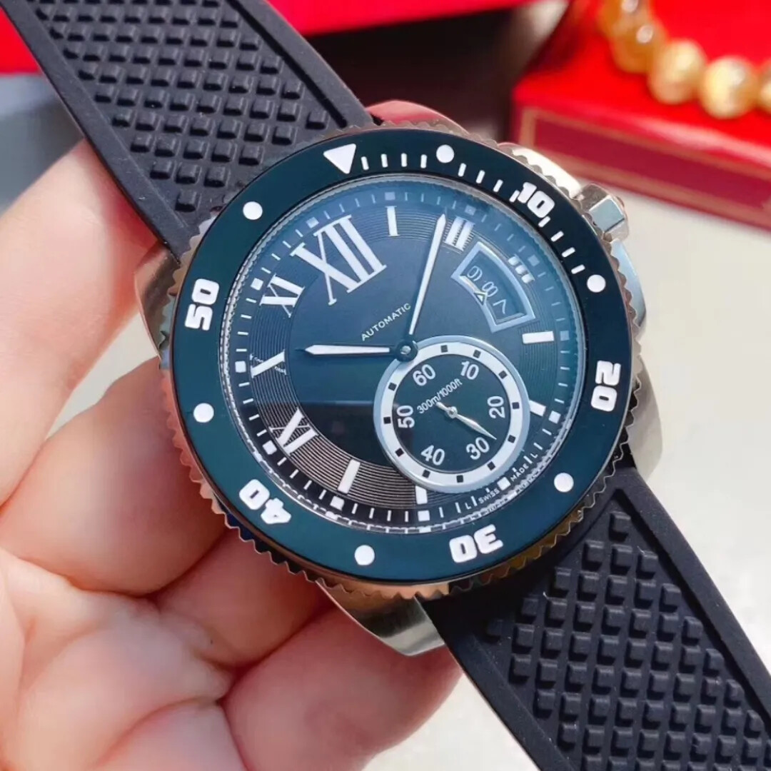 luxury Watch Designer Mems Watches Automatic Mechanical Movement Watches Rubber Strap Stainless Steel Man Watch Diving Sports Man Wristwatches