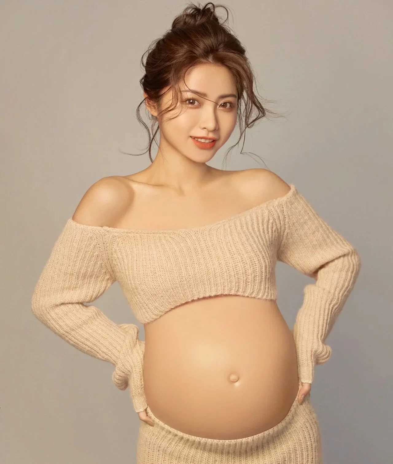 Womens photography props pregnant womens dresses knitted tops skiing casual photography clothing 2 pieces W250113