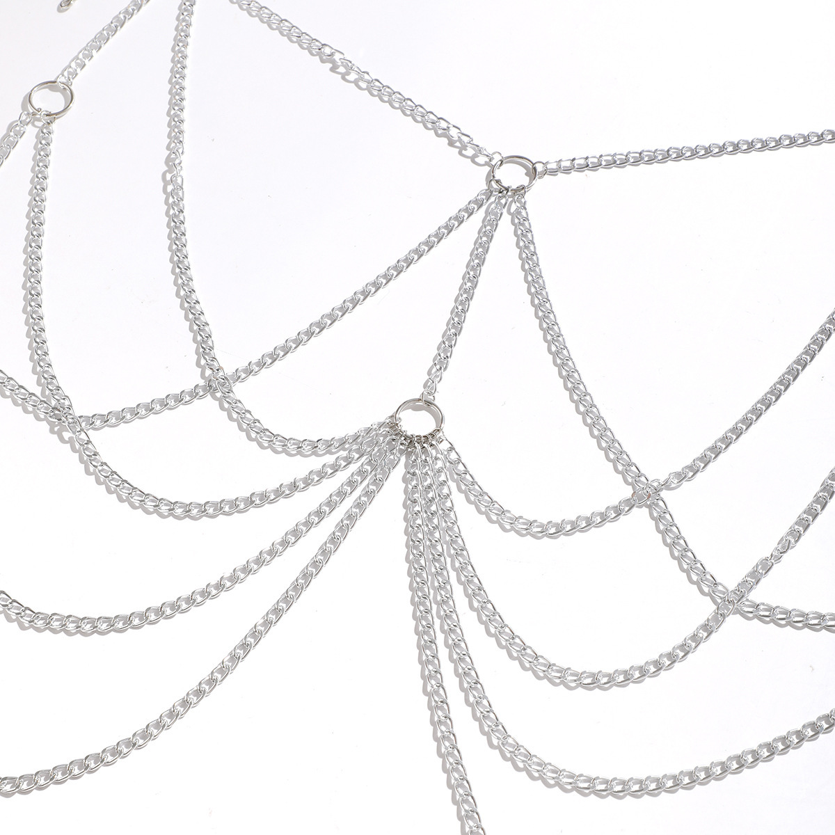 Stage Wear Men Heavy Metal Body Chains Multi Layered Sexy Necklace Chic Fashion Cosplay Party Show Accessories Chest Harness Belt