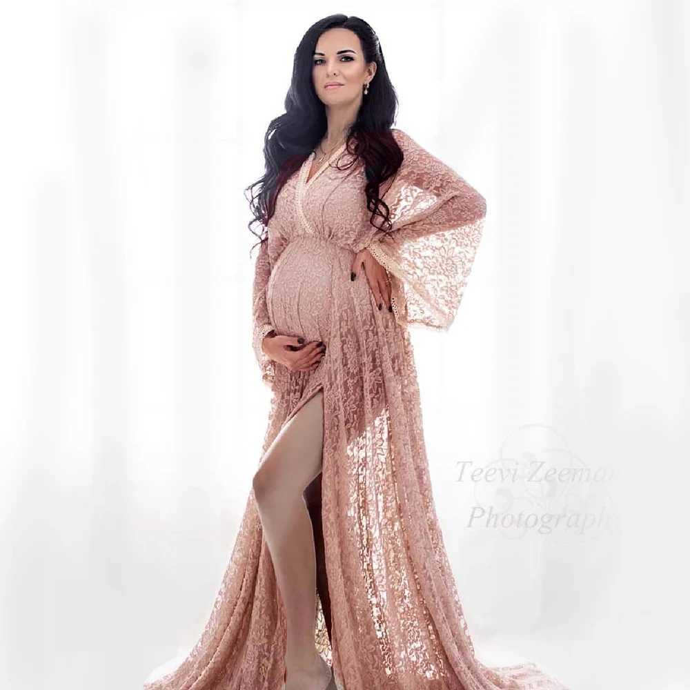Lace Bohemian maternity photography dress sexy V-neck chiffon maternity shower dress maternity photography dress W250113