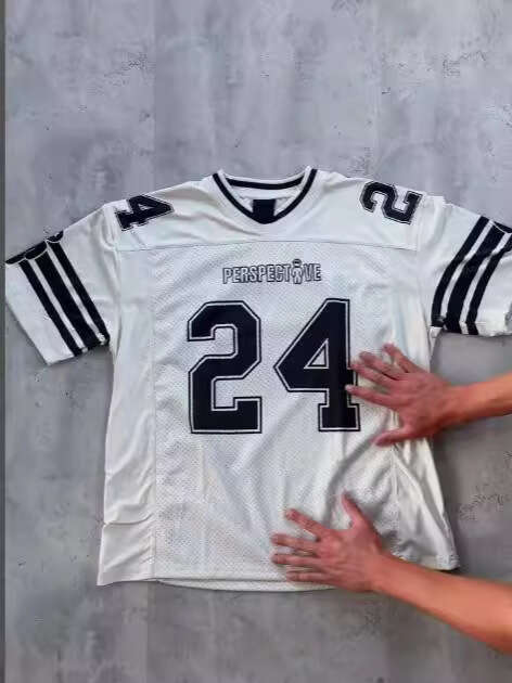 Hip hop sports breathable short sleeved men's mesh round neck T-shirt casual street splicing Harajuku top