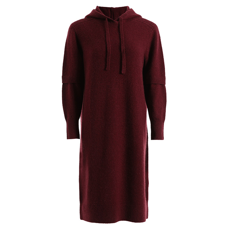 OC 411M08 Sp33dy Basic Casual Dresses Women's A-line skirt Splicing Sweater Customize Wool Blend Short Sleeved Waist Slimming Top Quality
