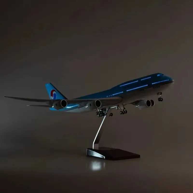 1 150 Scale 47CM Boeing 747 Korean Air Aircraft Model Die-cast Machine Souvenir Decoration Aviation Collection Gifts X250114