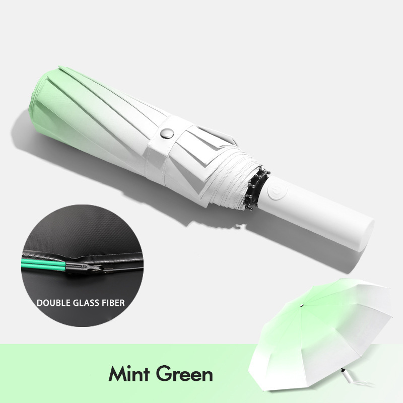 12 Bones Durable Three-Section Folding Umbrella with UV Coating - Perfect for Advertising Campaigns