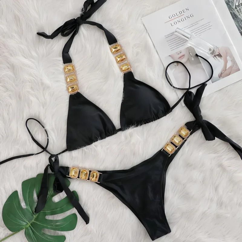 2025 sexy bikini swimsuit rhinestone womens swimsuit push up bikini beach swimsuit swimming pool swimsuit 250109