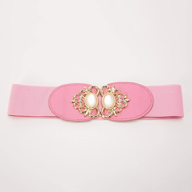 Korean version of the elastic waistband ladies elastic wide waist seal with skirt decorative belt temperament Slim thin girdle