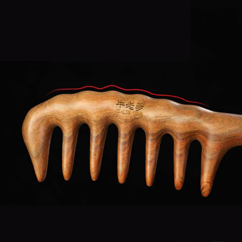 Hair Comb for Curly Wide Tooth Sandalwood No Static Natural Wooden Detangling for Women Massage Brush 250107