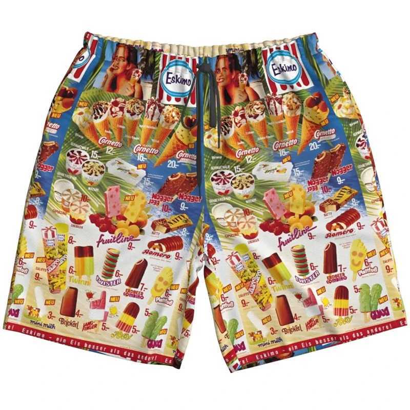 2024 Harajuku Sweet Ice Graphic Mens and Womens Beach Shorts Street Hip Hop 3D Printing Summer HAWaii Holiday Party Beach ShortsXJ250407