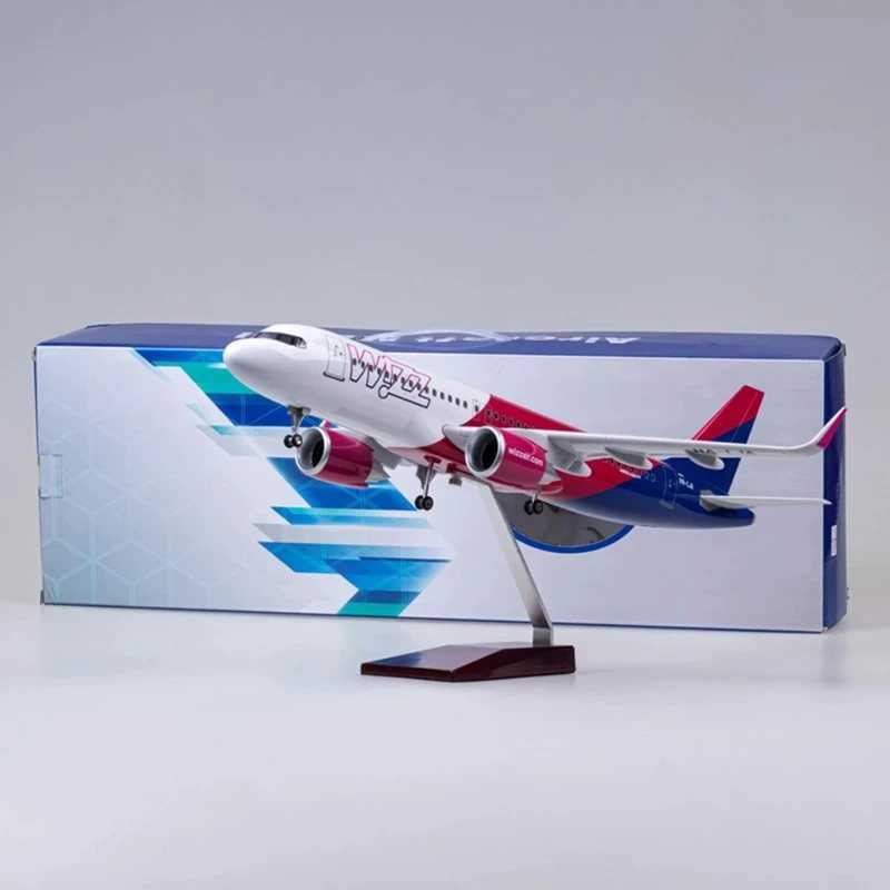 1/80 Scale 47cm 320 Aircraft A320 NEO Wizz Air Airlines Light Model with Landing Gear and Lights Resin Die-cast Aircraft Mode X2501141