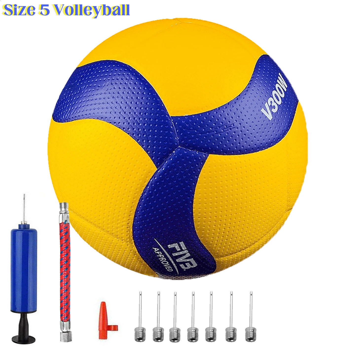 Size 5 Volleyball V300w Mva300 Soft PU Ball Indoor Outdoor with Pump Syringe for Adult Children Contest Training 250107