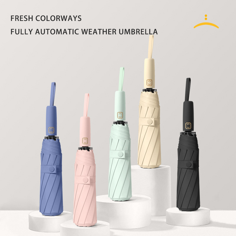 Bulk Orderable Double-Purpose Auto Foldable Umbrellas with Anti-UV Feature and Personalized Silicon Grip