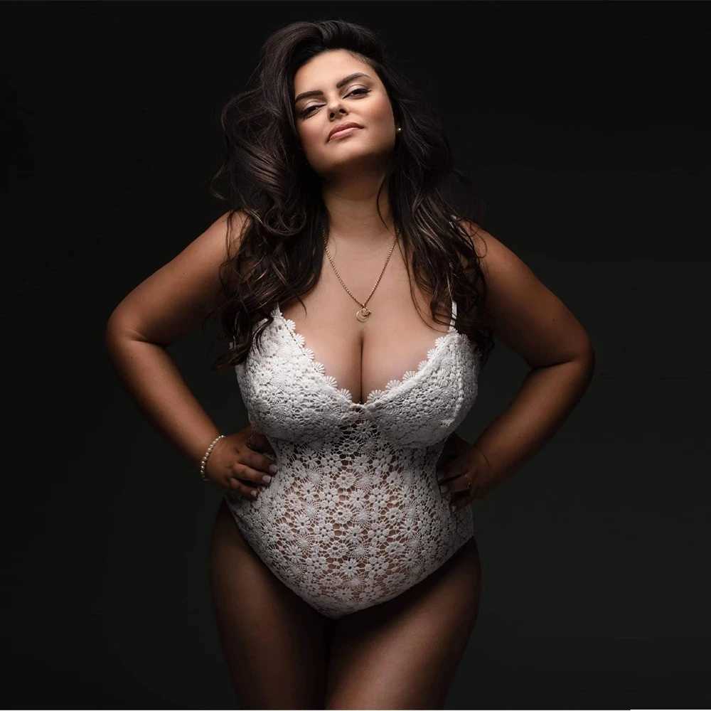 Pregnant womens photography props V-neck sleeveless lace jumpsuit long skirt womens clothing model pregnant womens fashionable body W250113