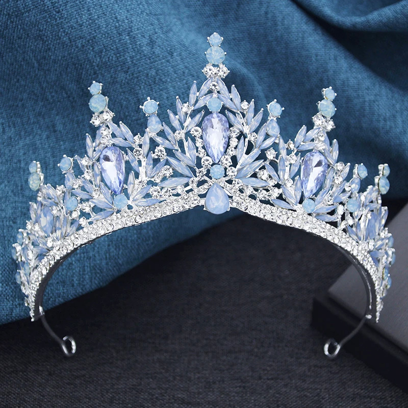 Champagne Crystal Crown Princess Tiara Headwear for Party Pageant Birthday Wedding Hair Jewelry Costume Accessories250108
