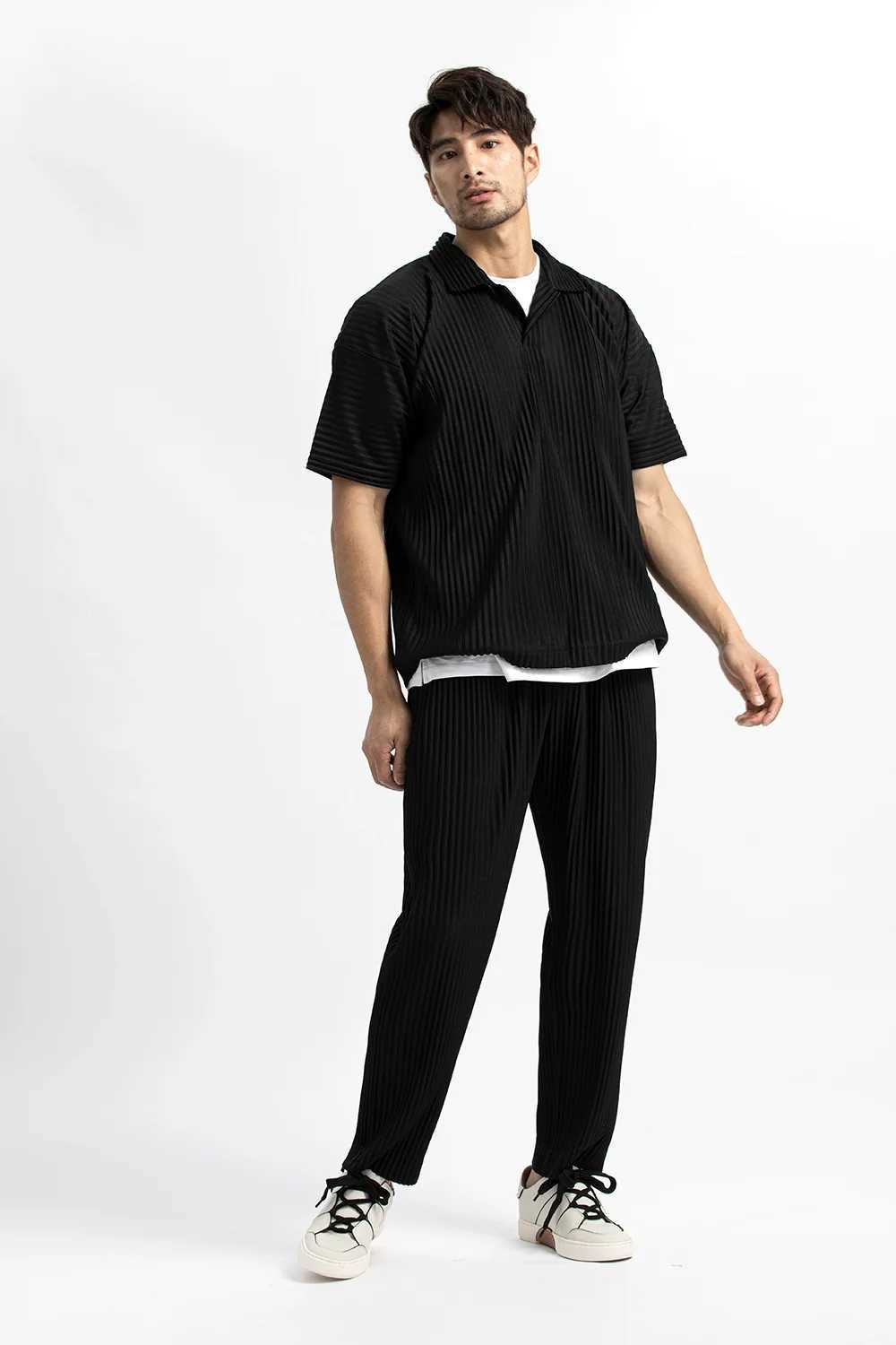 Miyake Pleated Pants For Men Casual Pants Men Japanese Strtwear Men Fashion Japanese Style Trousers Baggy Pants Wild Trousers X250113