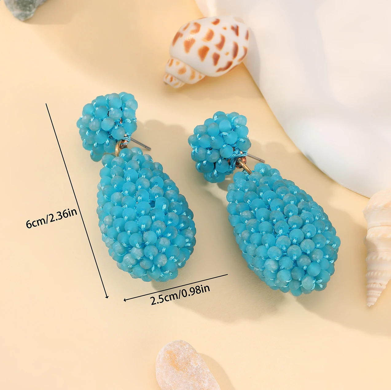 INKDEW Bead Large Earrings Water Drop shaped Long Earrings Handmade Thread Crystal Earrings Womens Gift Doorbellen EA058 250110