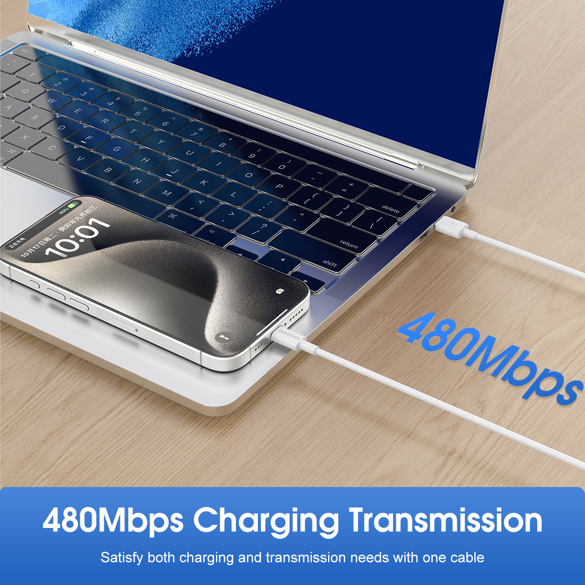 USA STOCK ESEEKGO L-6CW 3.3FT Type-C To Type-C TPE Soft Data Cable With Retail Package ship in 2 days Fast charging