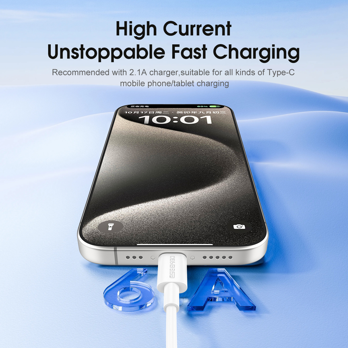 USA STOCK ESEEKGO L-6CW 3.3FT Type-C To Type-C TPE Soft Data Cable With Retail Package ship in 2 days Fast charging