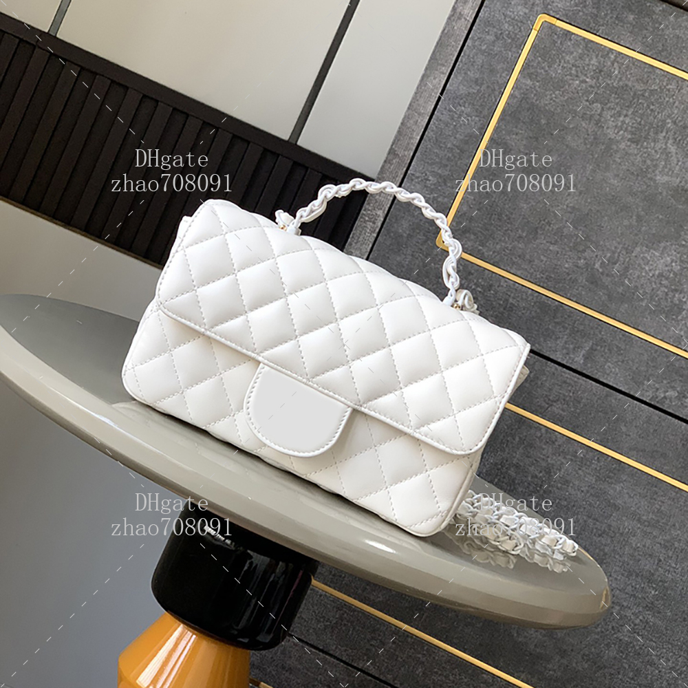 Elegant Women's 20cm Mini Flap Crossbody Bag - Lambskin Leather Shoulder Handbag With box C06J