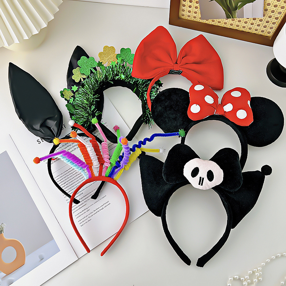 Soft and Stylish Plush Cat and Rabbit Ear Combination Hairband for Women Perfect for Halloween and Christmas