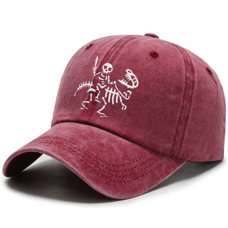 Skeleton Knight and Dragon Embroidered Cotton Baseball Cs Mens Snback Hat Vintag Cotton Hip Hop Dad Hat Truck Hat W250113