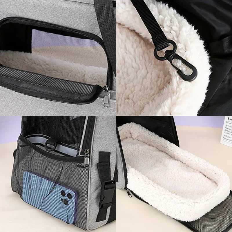 NEW Cat Bags Soft-Sided Portable Dog Carrier Mesh Breathable Carrier Bags Foldable Cats Handbag Travel Pet Bag Transport BagXJ250113