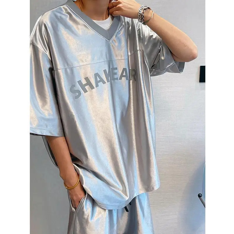 Glossy Pockets Mens Shorts Outdoor Fitness Male Plus Size Casual Sports Basketball Bottoms 250109