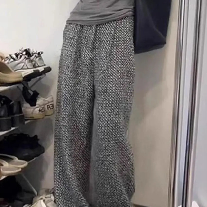 Women Autumn Winter Simplicity office Lady pocketv Solid color pants women clothing Fashion Allmatch Soft High Waist wide leg 250106