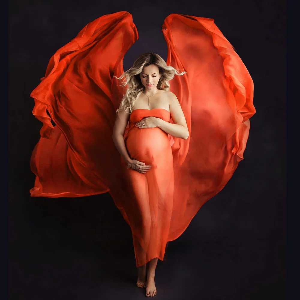 Sexy maternity dress chiffon fabric photography props maternity accessories see through fabric shooting model W250113
