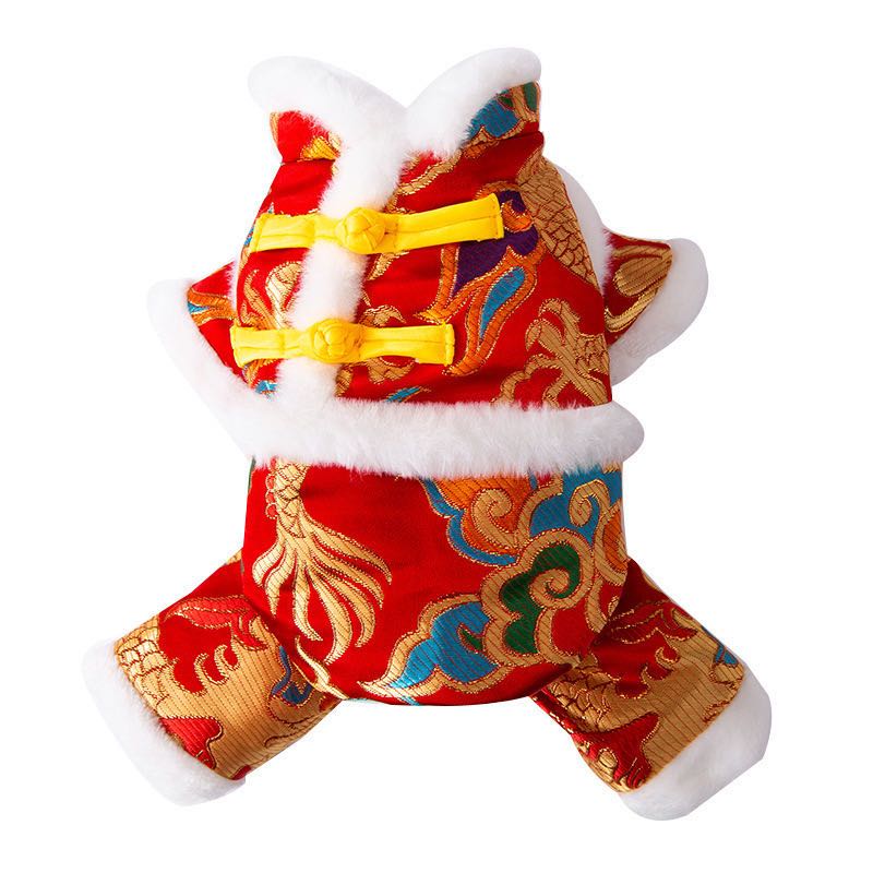 Chinese New Year Dog Clothes Coat Winter Warm Pet Clothes Tang Suit Yorkie Chihuahua Spring Festival Pet Clothing for Small Dogs