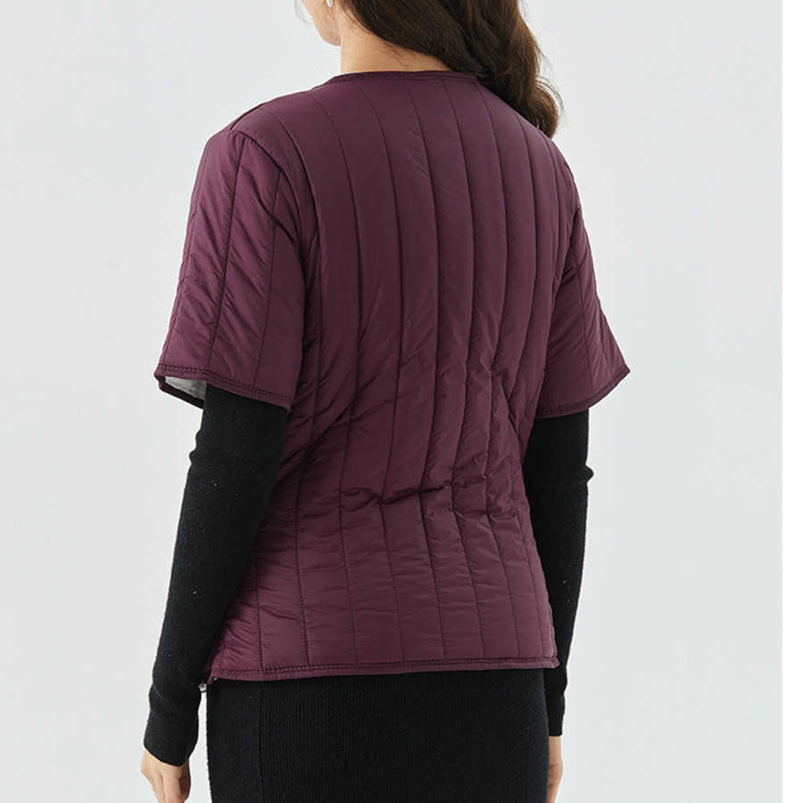 Womens New Zipper Thickened Warm Cotton Inner Tank Womens Home Cotton Clothes Cotton Clothes With Plush Short Sleeve Women Jackets Coat 241209