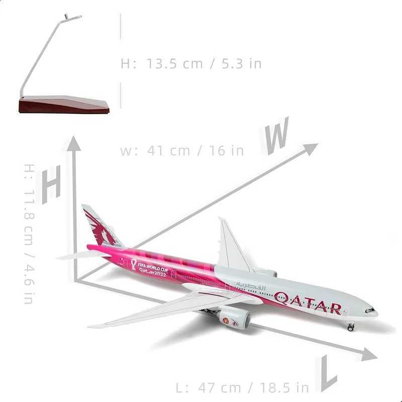 47CM 1/157 Scale Boeing B777 Aircraft Qatar Air Airlines Model Diecast Resin Plane Airplane Collection Display Toys Gifts X250114